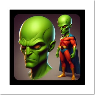 Martian Alien Caricature #10 Posters and Art